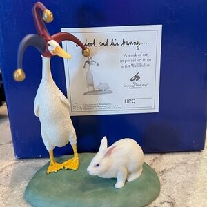Will Bullas “A Fool and his Bunny” Limited Fine Art in Porcelain Vintage 90’s